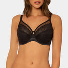 Close up of Triumph Sheer underwire bra 10203155 in black