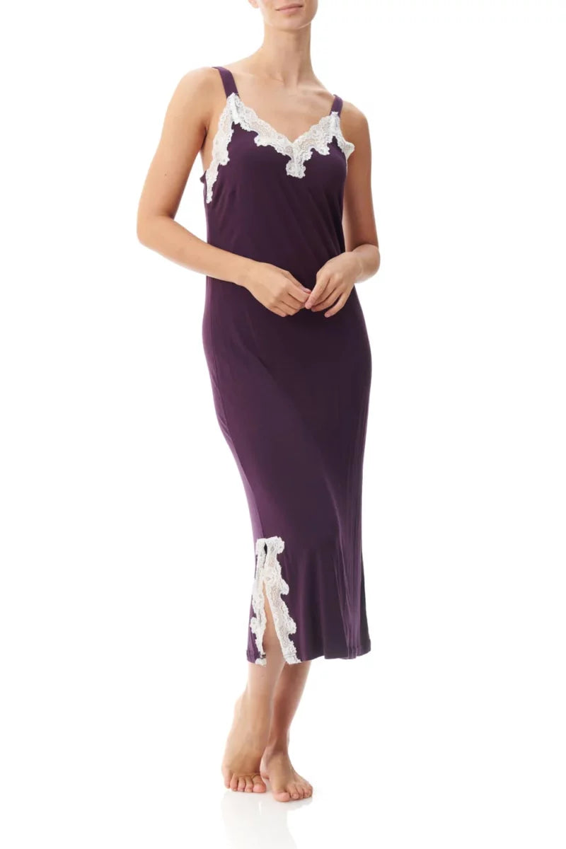 Givoni Modal Mid length Chemise in Plum 9LEO1