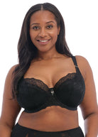 Close up of Elomi Brianna Underwire Push up Bra EL8081 in Black