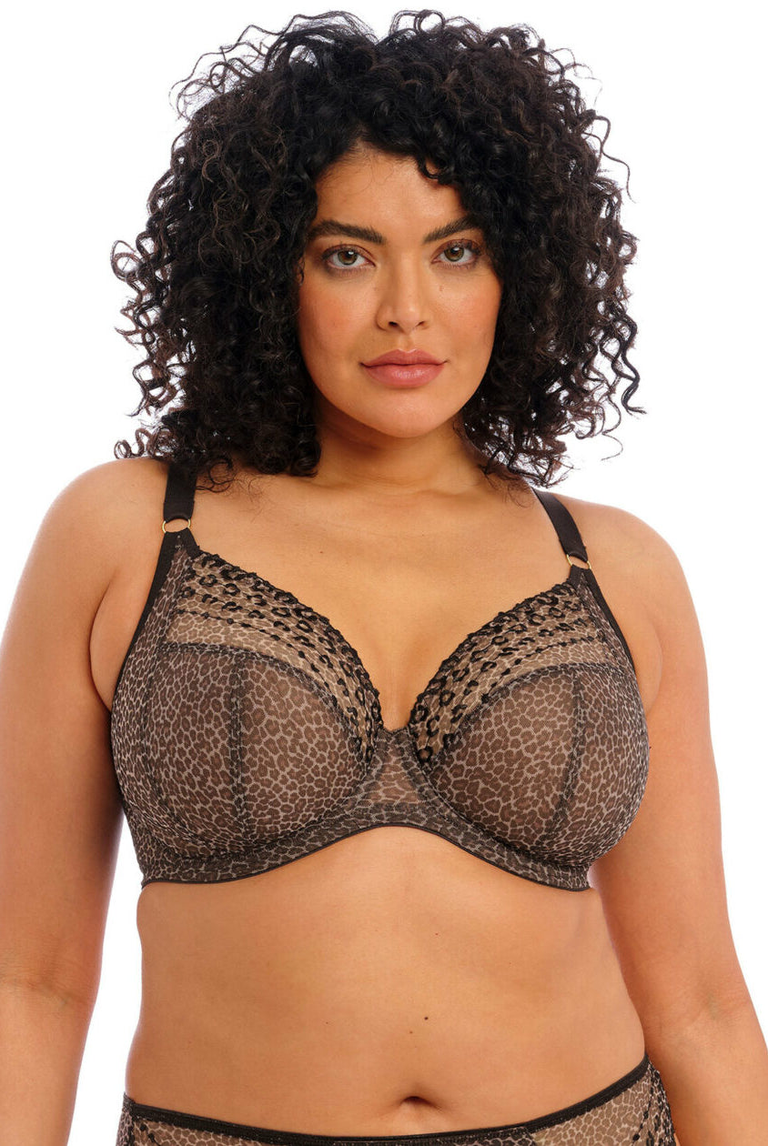 Close up of Elomi Matilda Plunge bra in Leopard