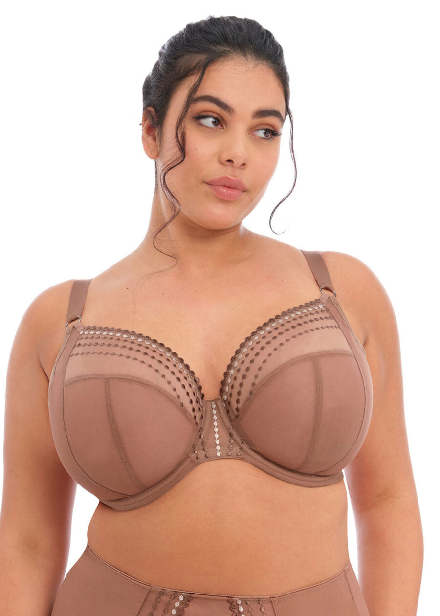 Close of Elomi Matilda UW Plunge bra in Clove EL8900
