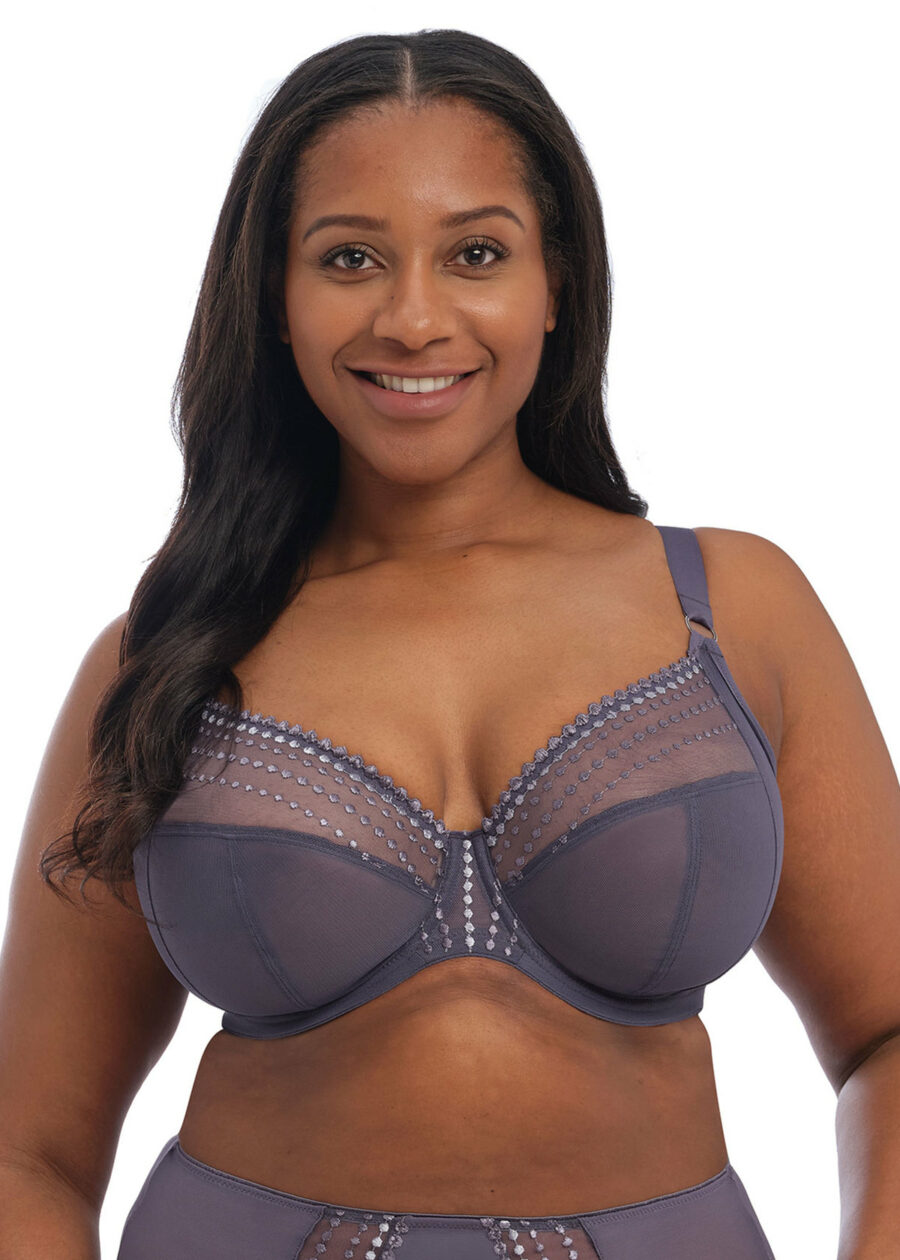 Close up of Matilda Underwire Plunge bra in Storm from Elomi Style number El8900STM