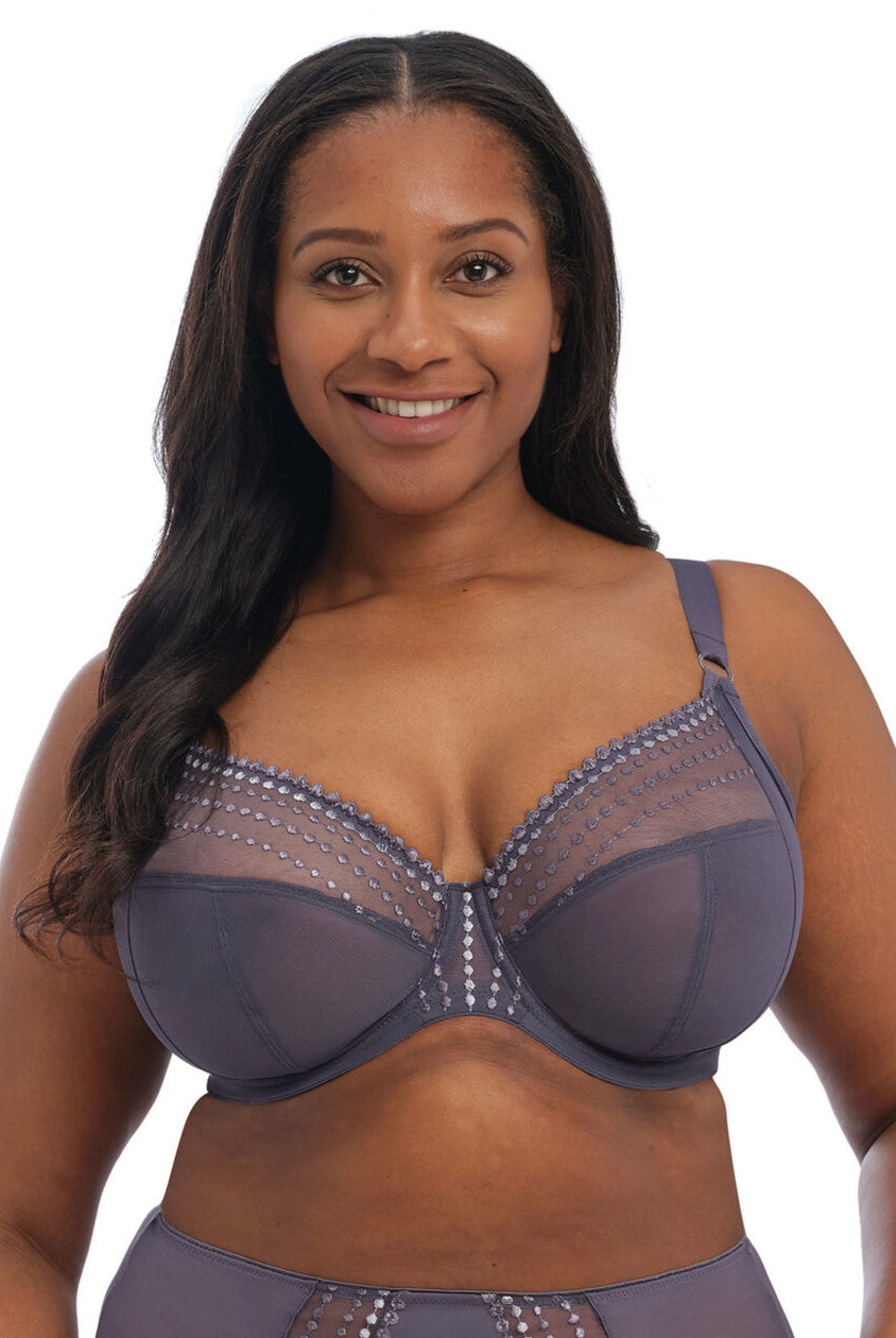 Close up of Matilda Underwire Plunge bra in Storm from Elomi Style number El8900STM