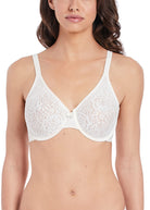 Closeup Of Wacoal Halo Lace Bra in Ivory